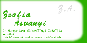 zsofia asvanyi business card